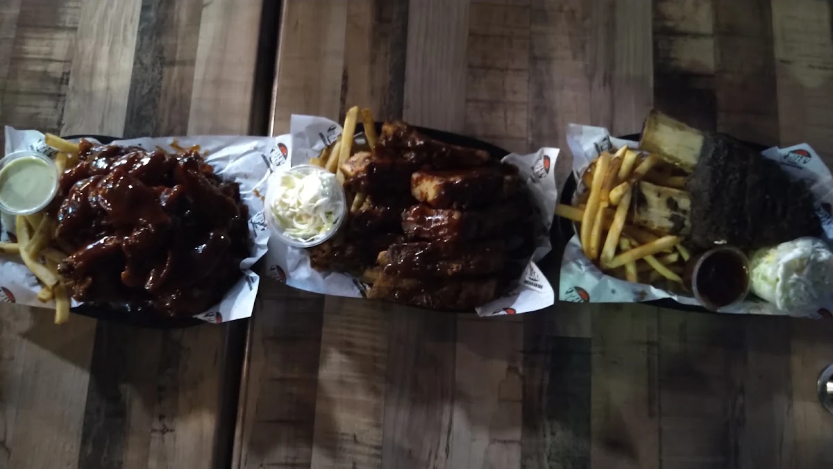 Big Boneyard Spare Ribs and Chicken Wings and Fries, Twelve Boar American BBQ (North Lakes)