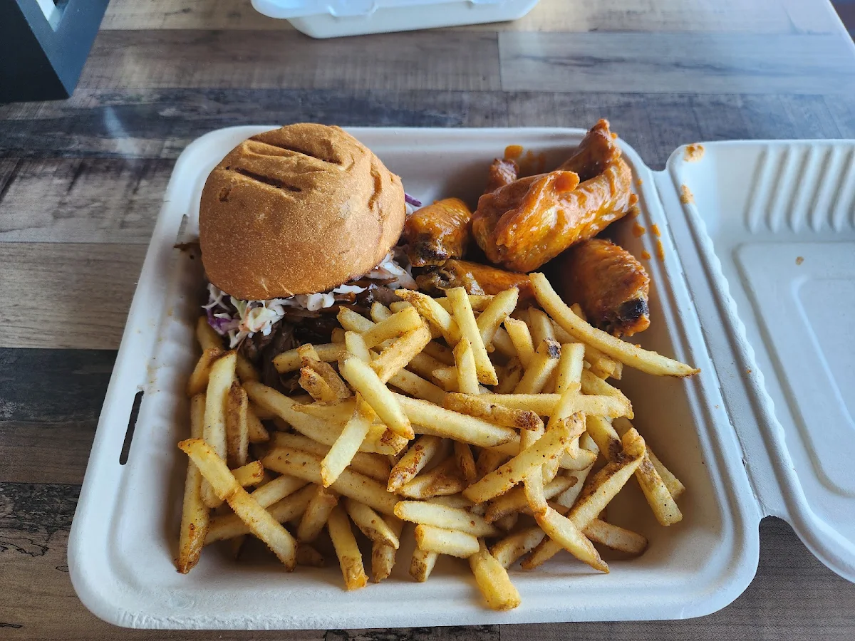 Classic Burger & Wings & Fries Lunch Deal, Twelve Boar American BBQ (North Lakes)