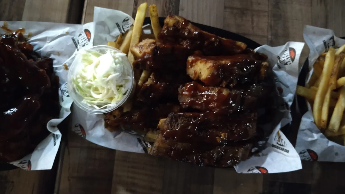 Half Rack of Pork Ribs with French Fries, Twelve Boar American BBQ (North Lakes)