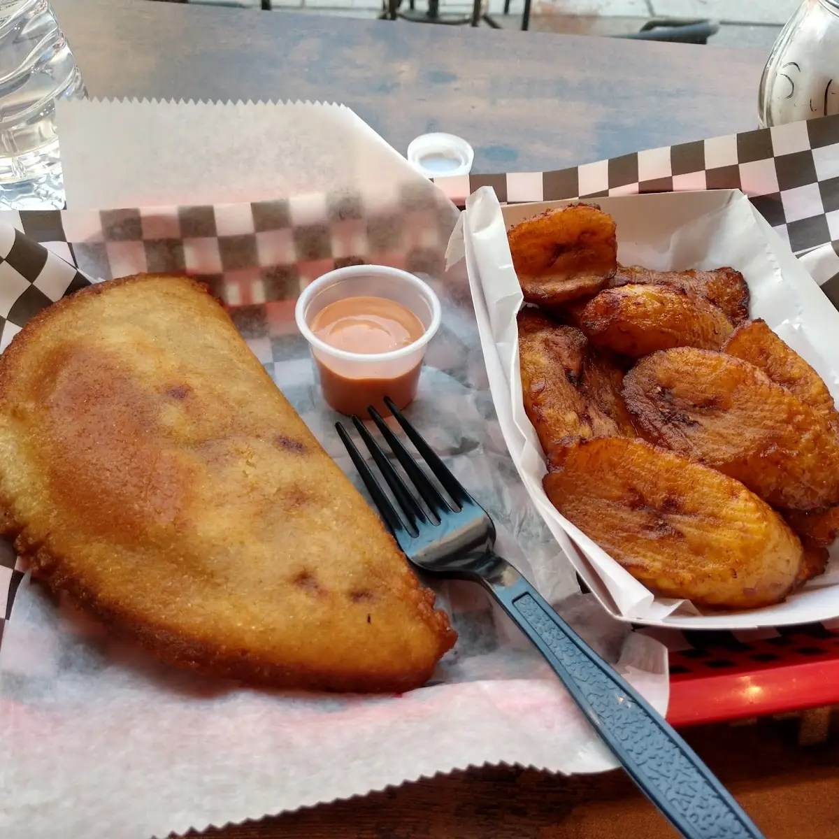 Beef Empanada and Sweet Plantains