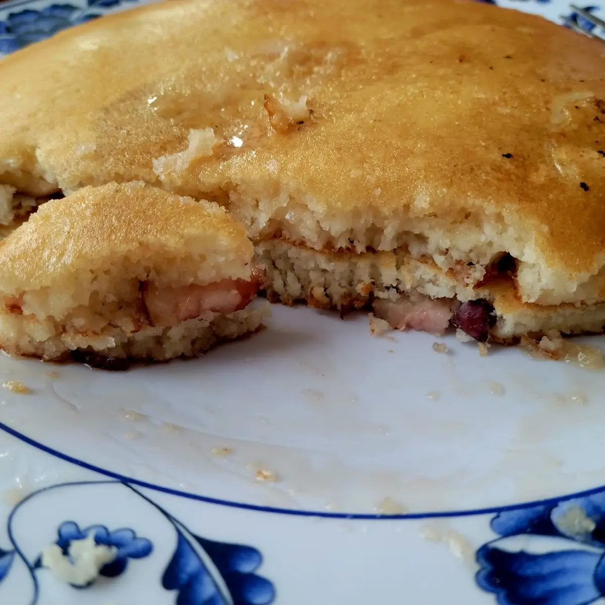 Apple Bacon Stuffed Pancakes