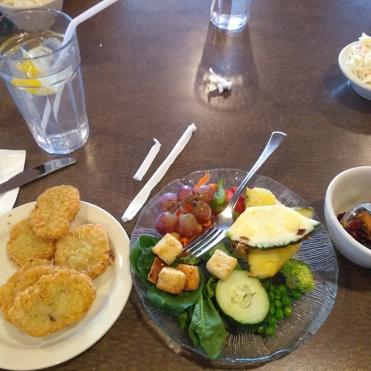 Mini Potato Cakes and Salad Bar