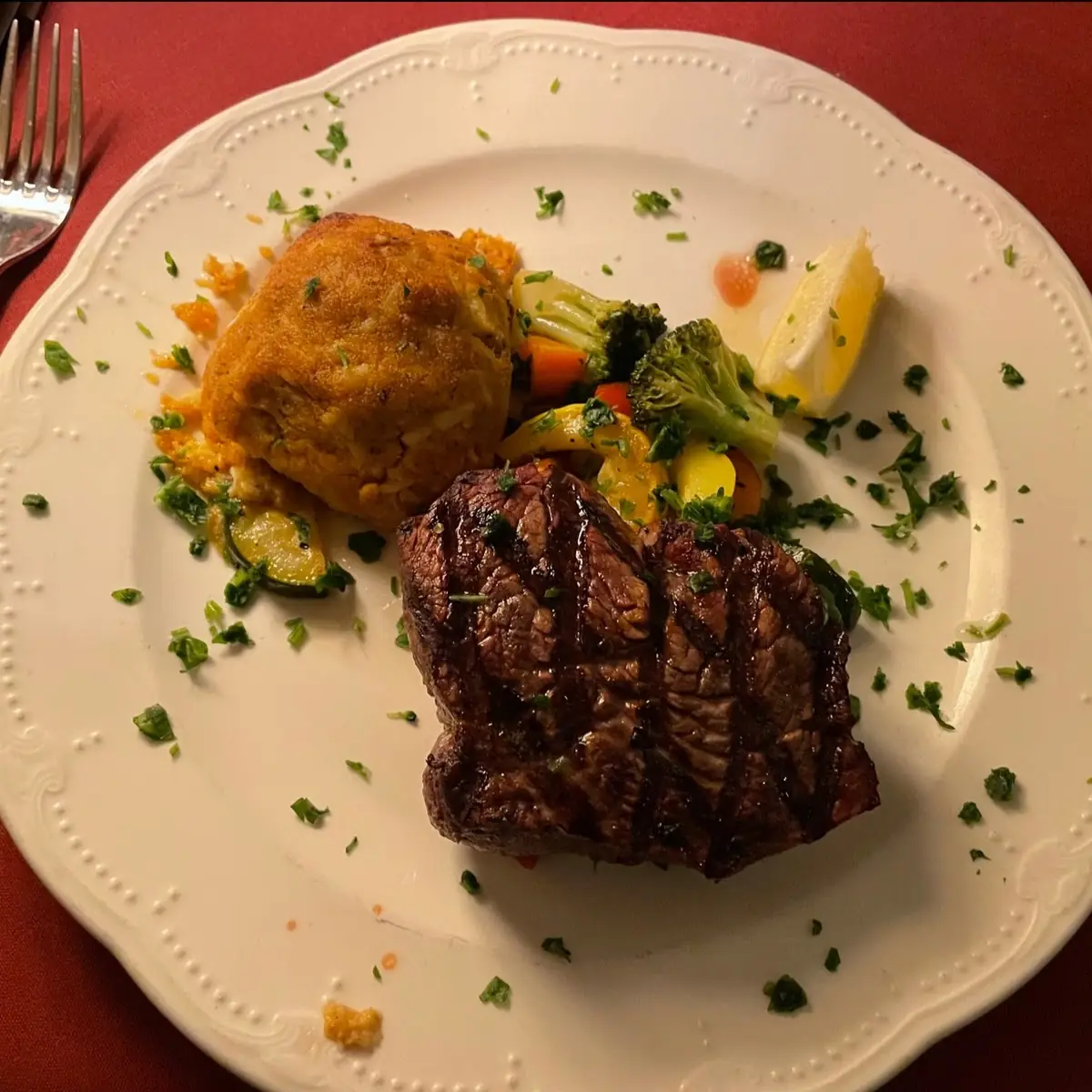 Steak and Lump Crab Cake