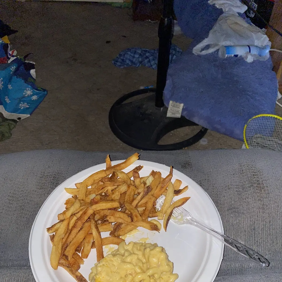 French Fries with Mac and Cheese