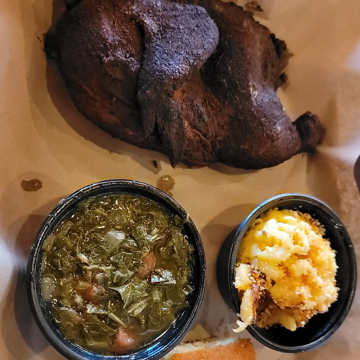 Half a Yard Bird Chicken Kickin' Collards and Maggie's Mac & Cheese