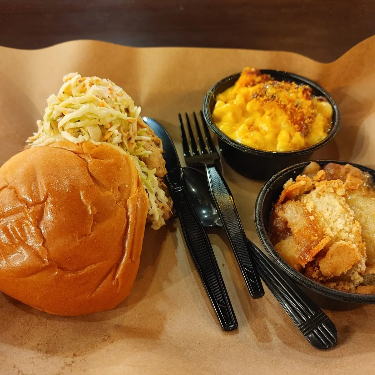 Pulled Pork Carolina Style Mac and Cheese and Apple Cobbler