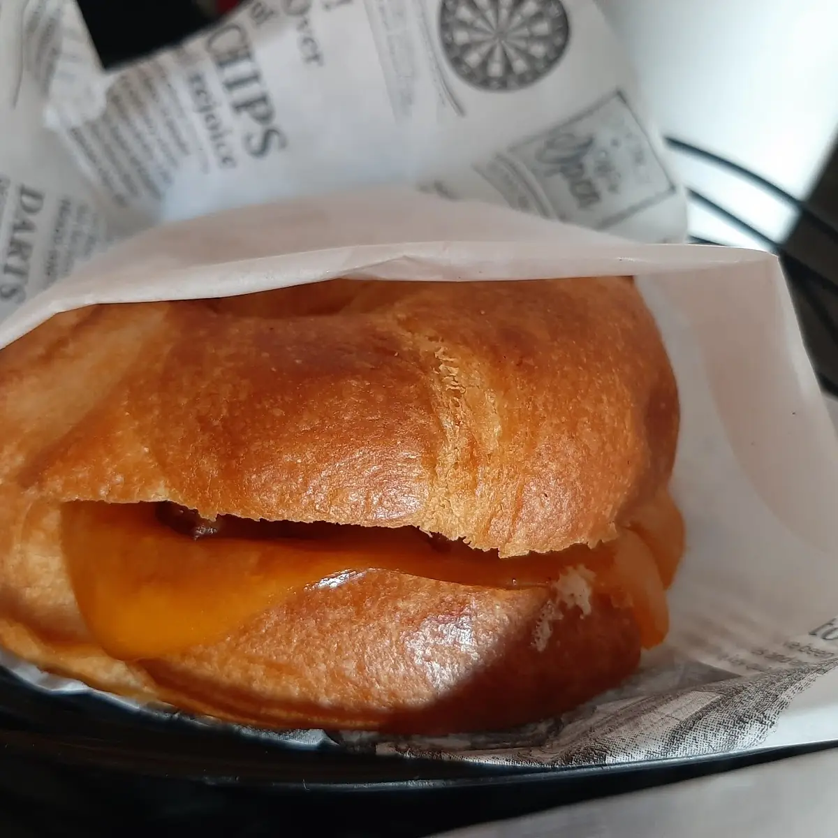 Bacon Egg Cheddar Cheese Croissant Sandwich