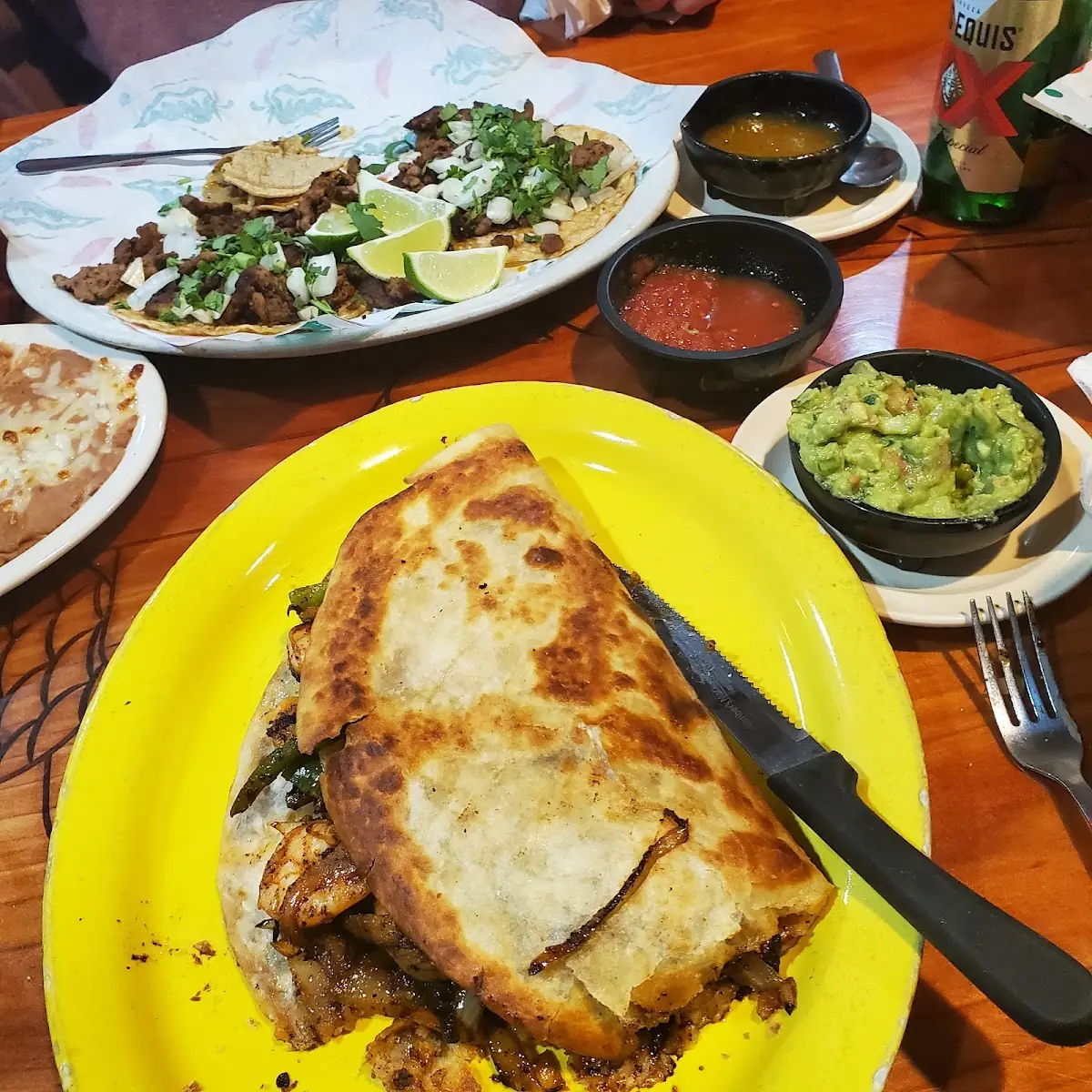 Steak Street Tacos and Shrimp Quesadilla