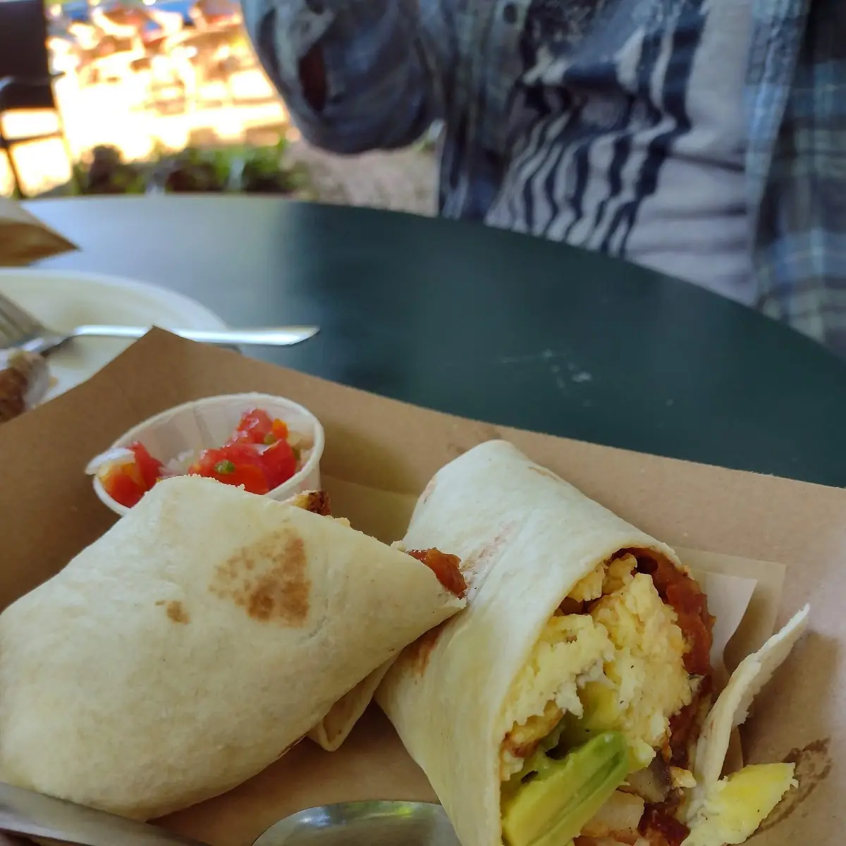 Egg and Avocado Burrito with Bacon Jam