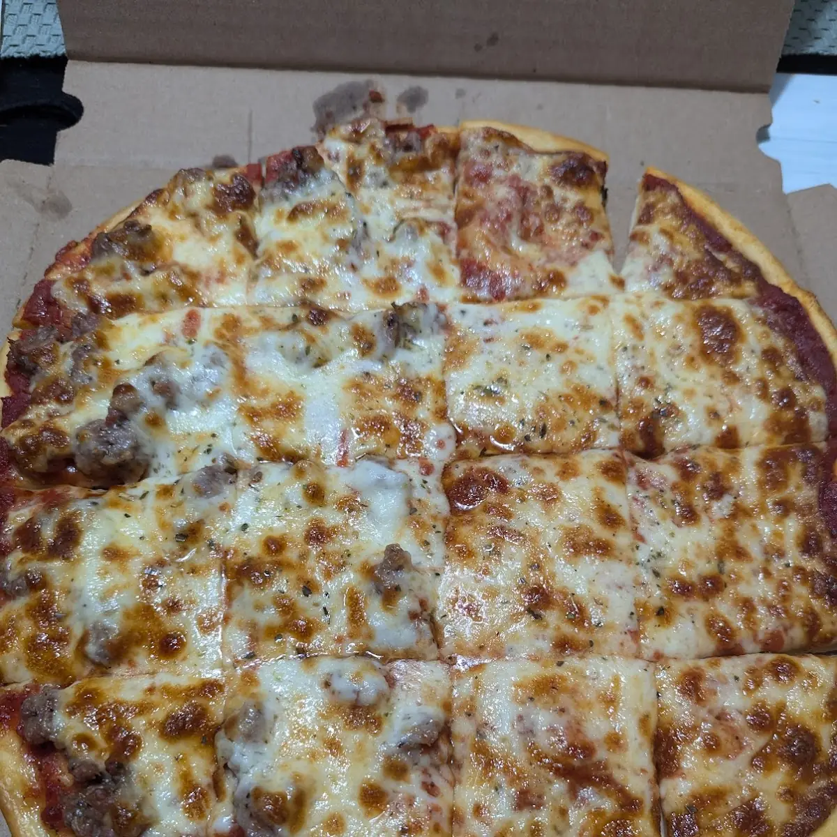 Thin Crust Sausage Pizza