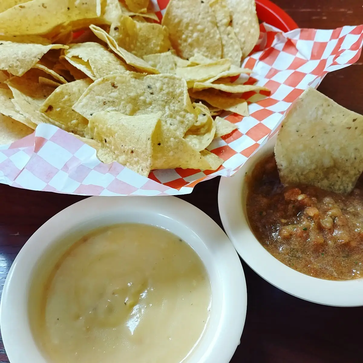 Chips Salsa and Queso