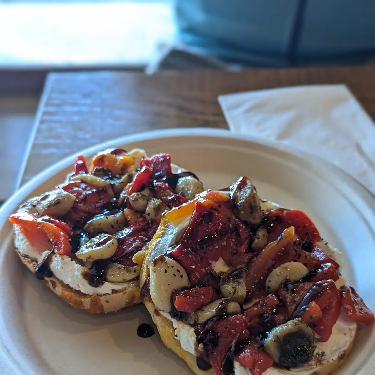 Bagel with Red Pepper and Garlic