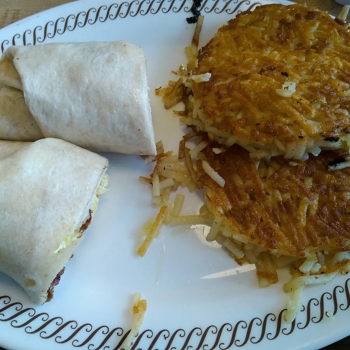 Bacon Egg and Cheese Wrap with Hashbrowns