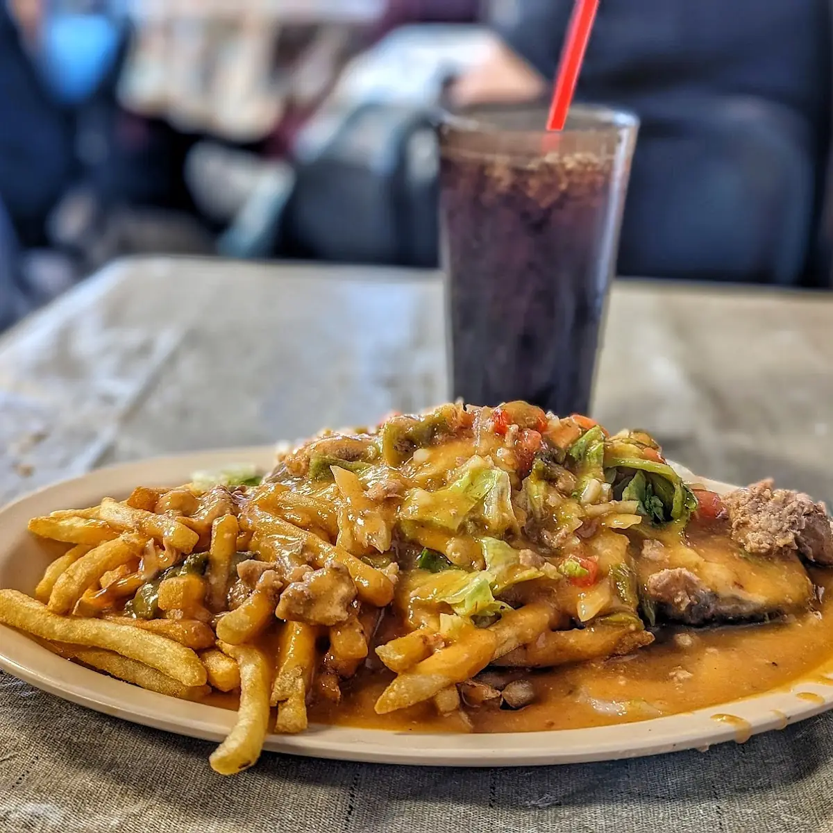 Double Cheeseburger w Fries and Green Chile