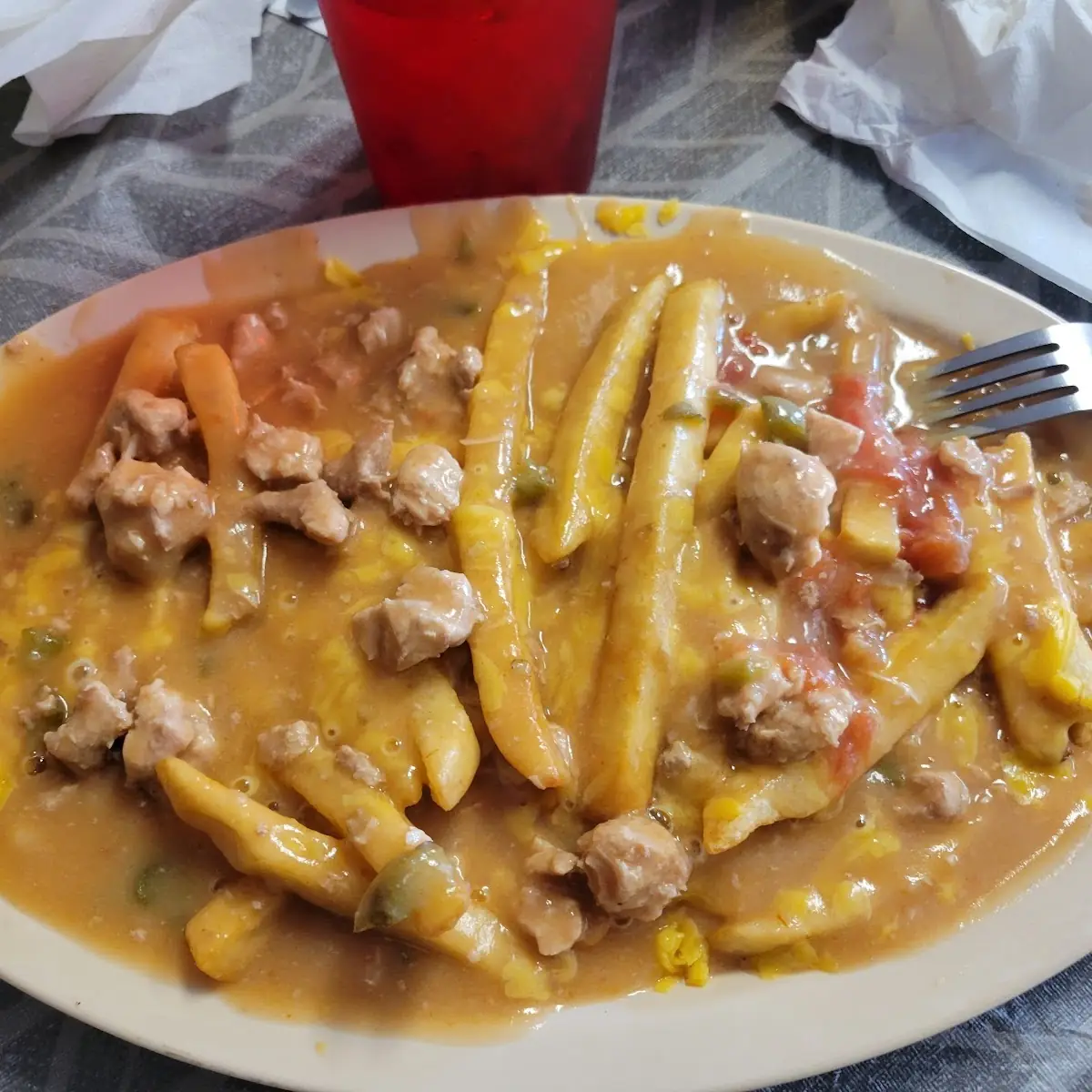 Fries w Green Chile and Cheese
