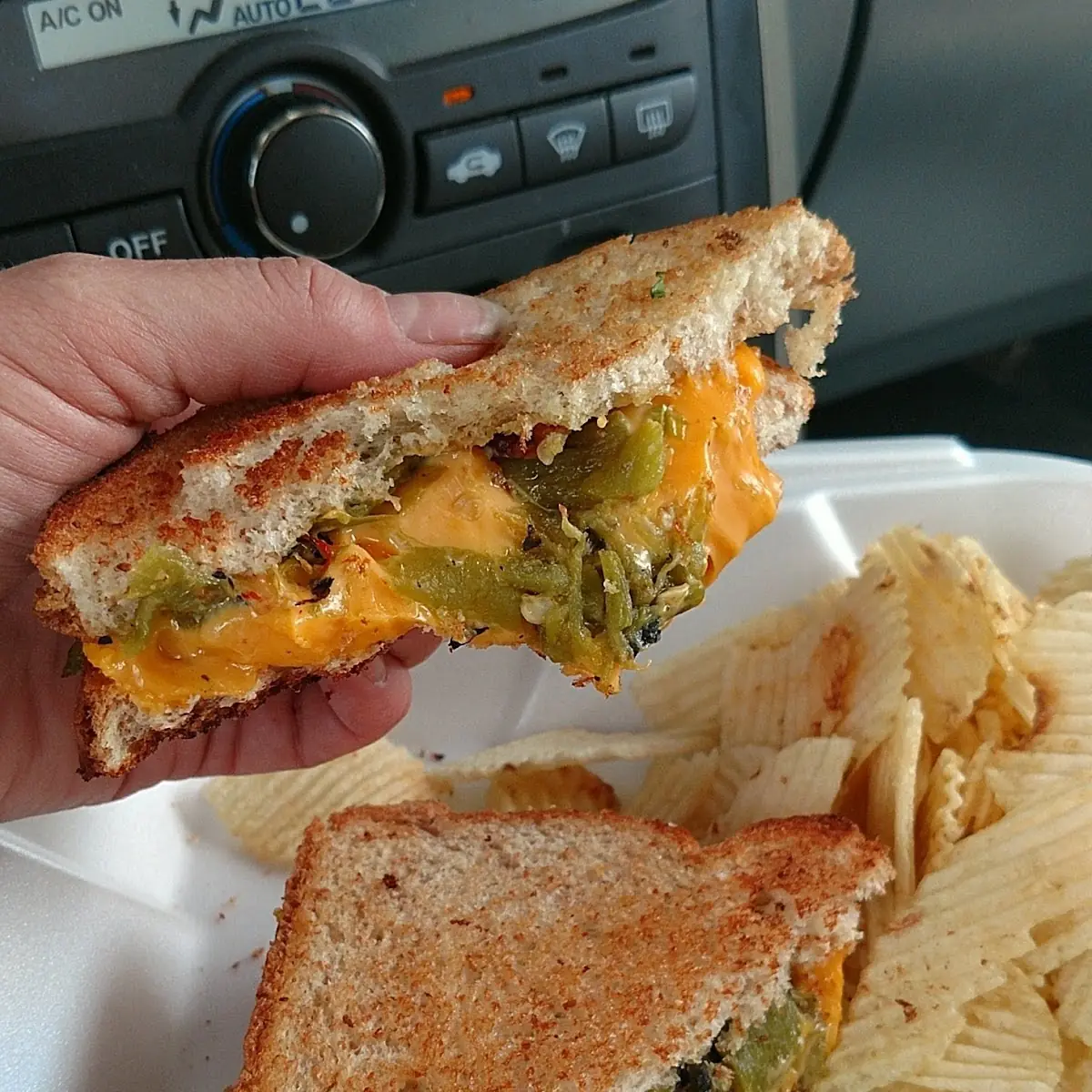 Grilled Cheese Sandwich with Green Chili
