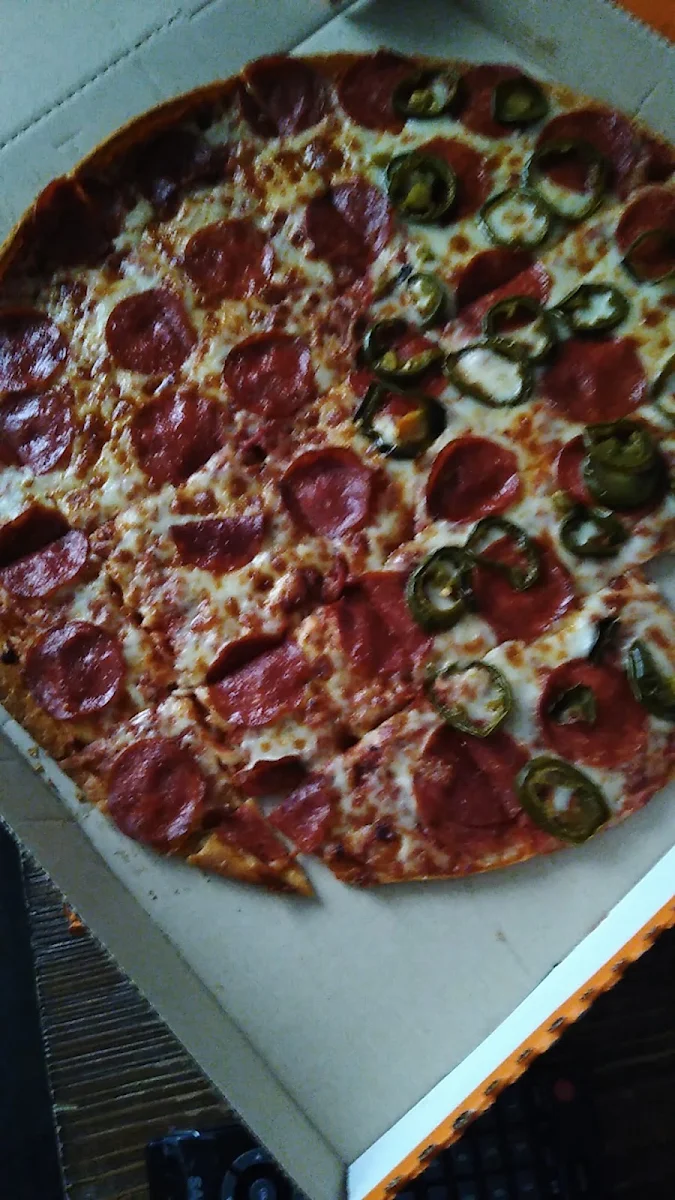 1 2 Pepperoni Pizza w Jalapeños Cheese Bread Sticks