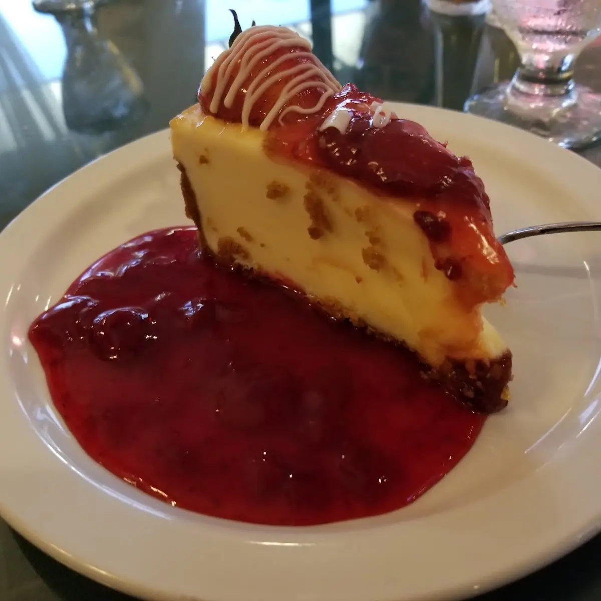 Strawberry Cheesecake with Berry Sauce