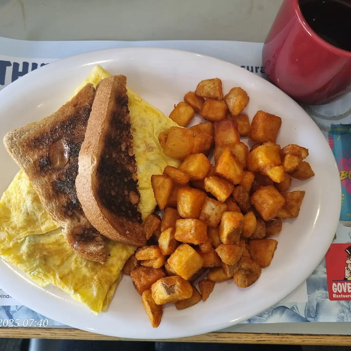 Two Eggs Homefries and Toast