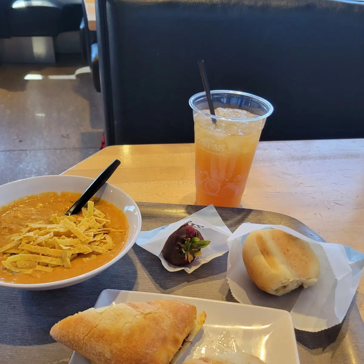 Brisket Sandwich with Tortilla Soup