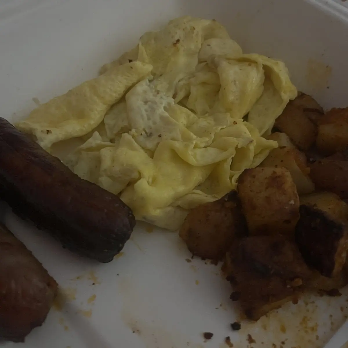 Sausage Scrambled Eggs an Home Fries