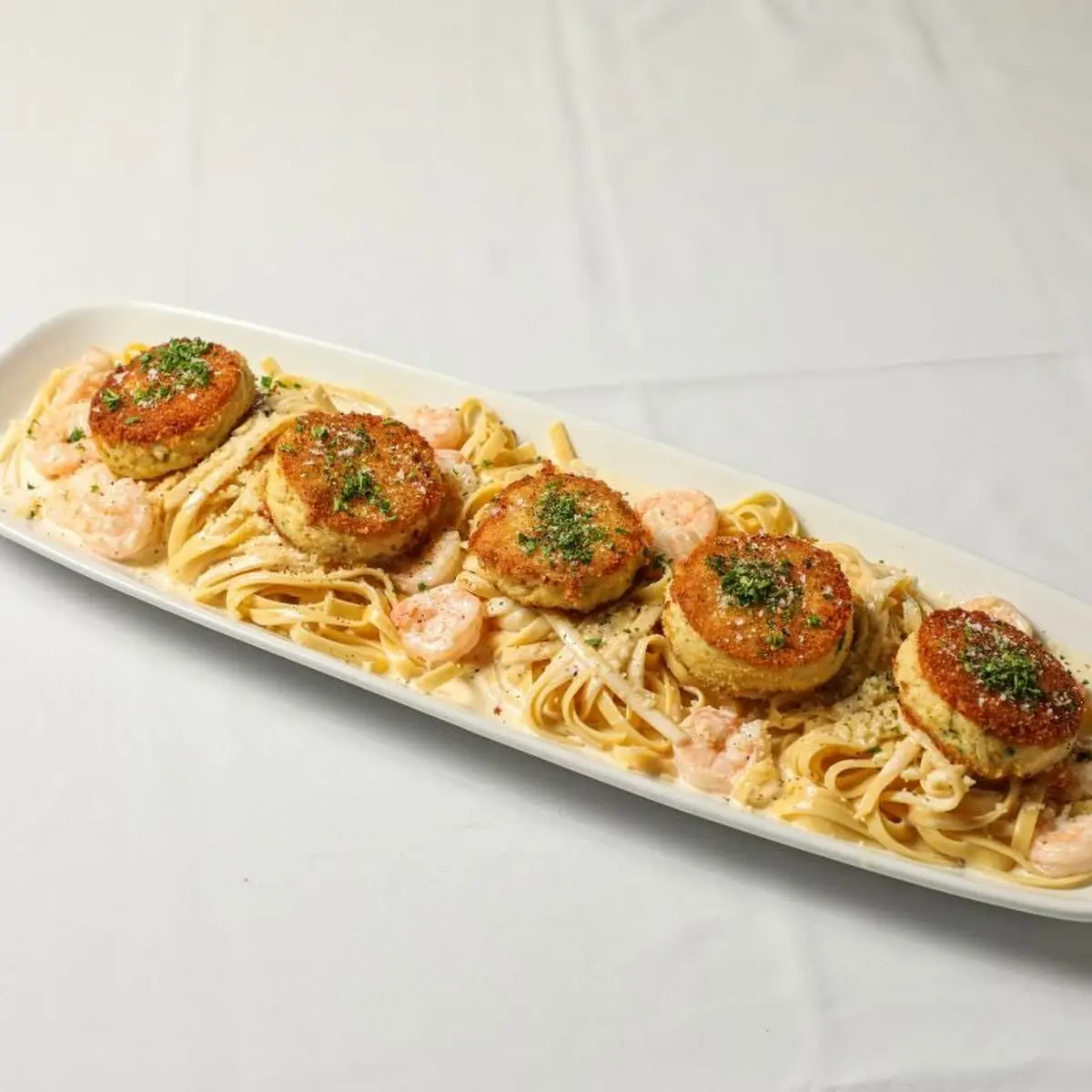 Crab Cake & Shrimp Alfredo