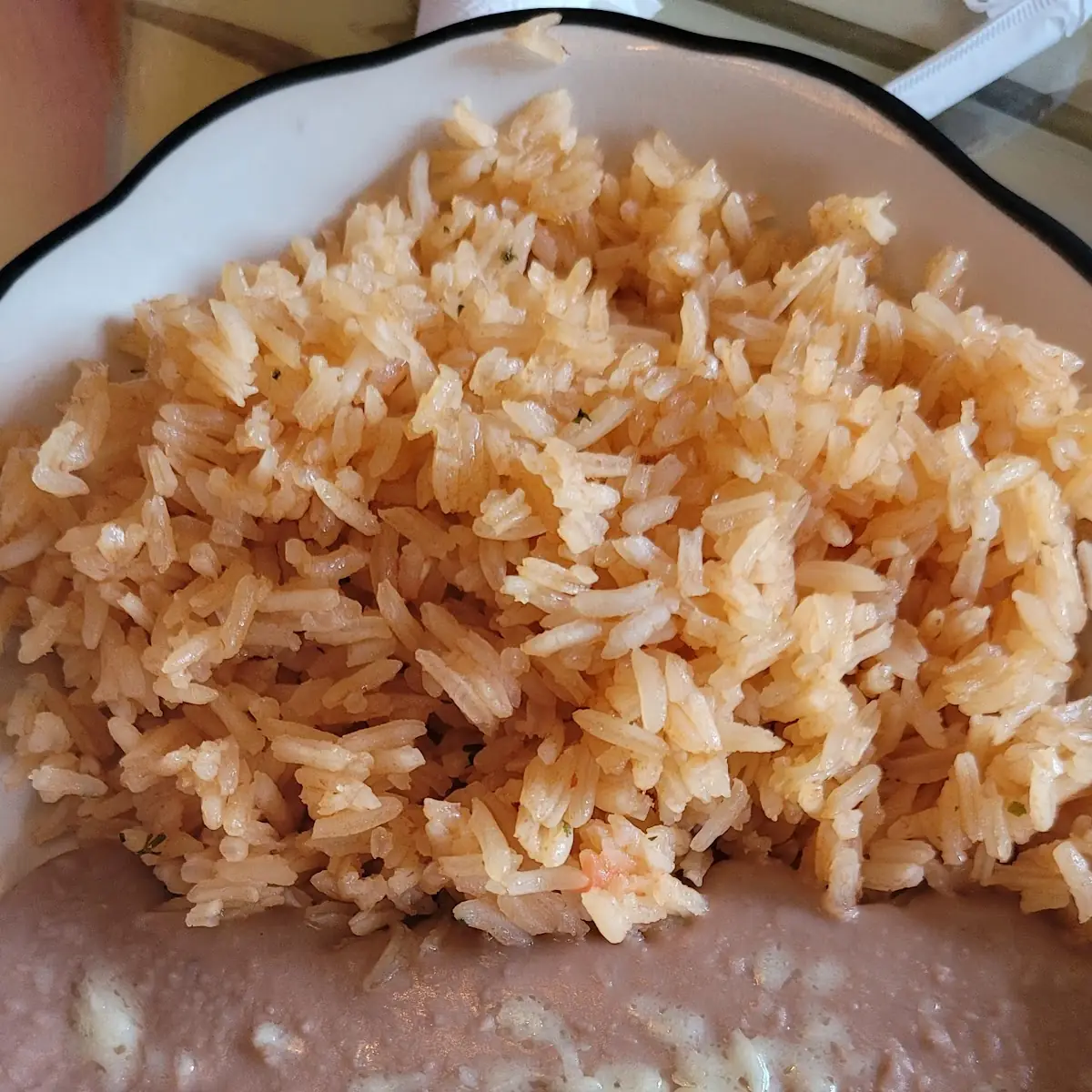 One Taco Spanish Rice and Refried Beans