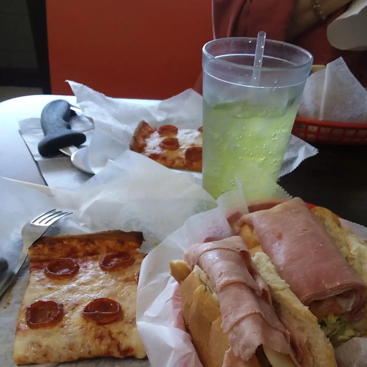 Pepperoni Pizza Slice & Ham Cheese Sub