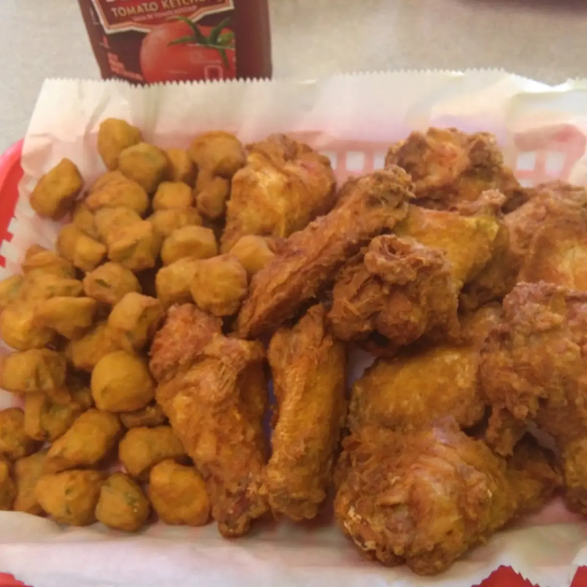 Fried Chicken with Fried Okra