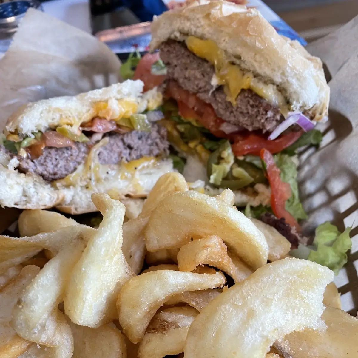 Cheese Burger and Fries