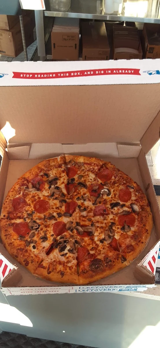 Large Pepperoni and Mushroom Pizza