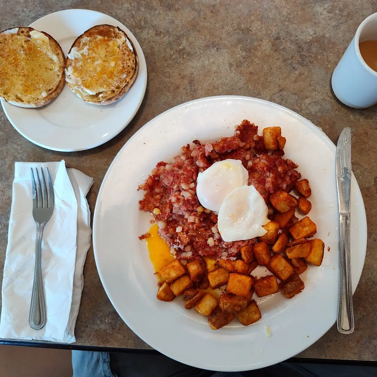 Corned Beef Hash and Poached Eggs