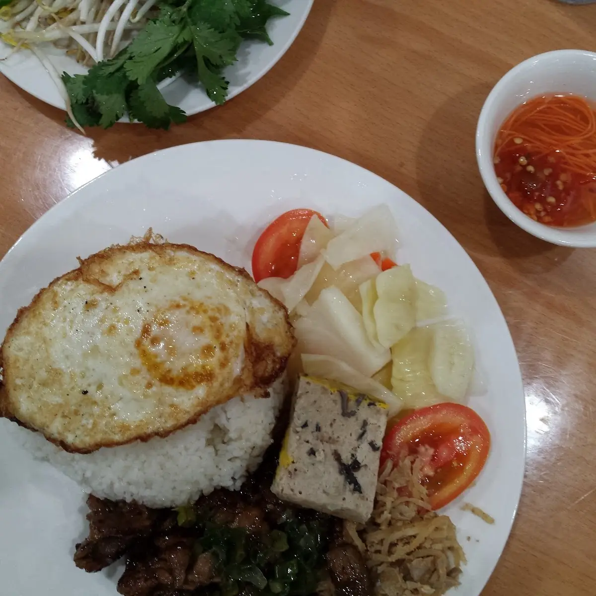Grilled Pork Fried Egg and Steamed Rice