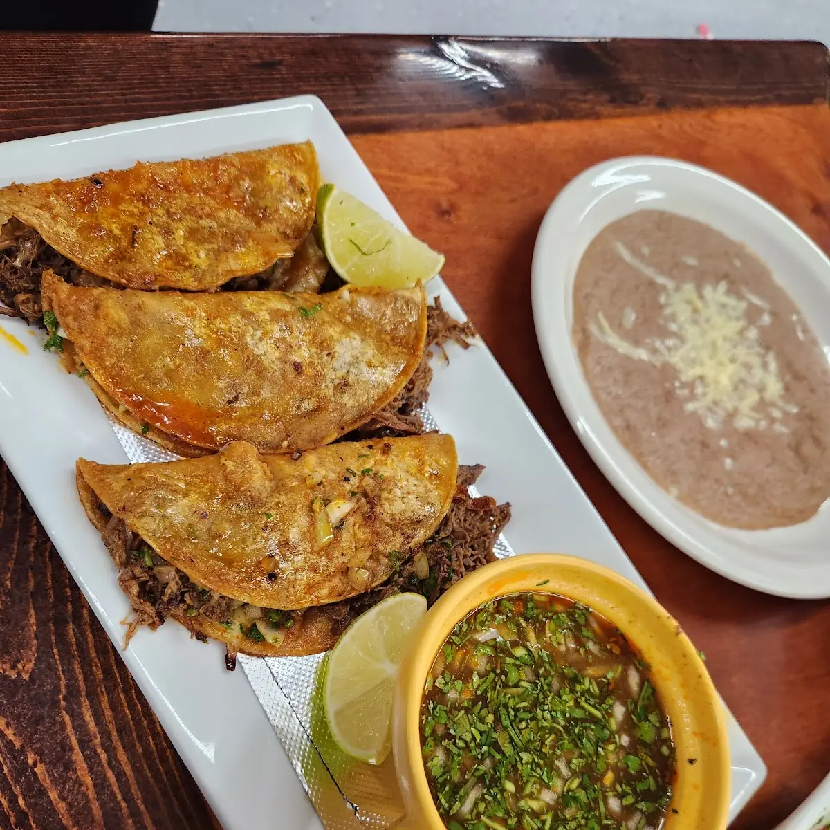 Birria Tacos with Beans