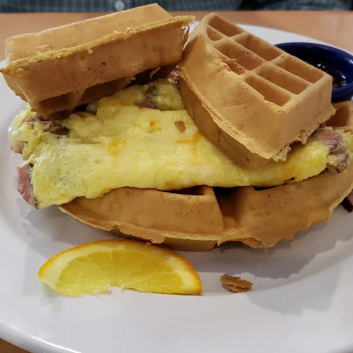 Smoked Sausage Waffle Sandwich
