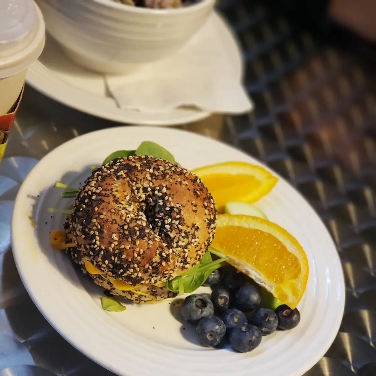 Everything Bagel and Bausage Breakfast Sandwich
