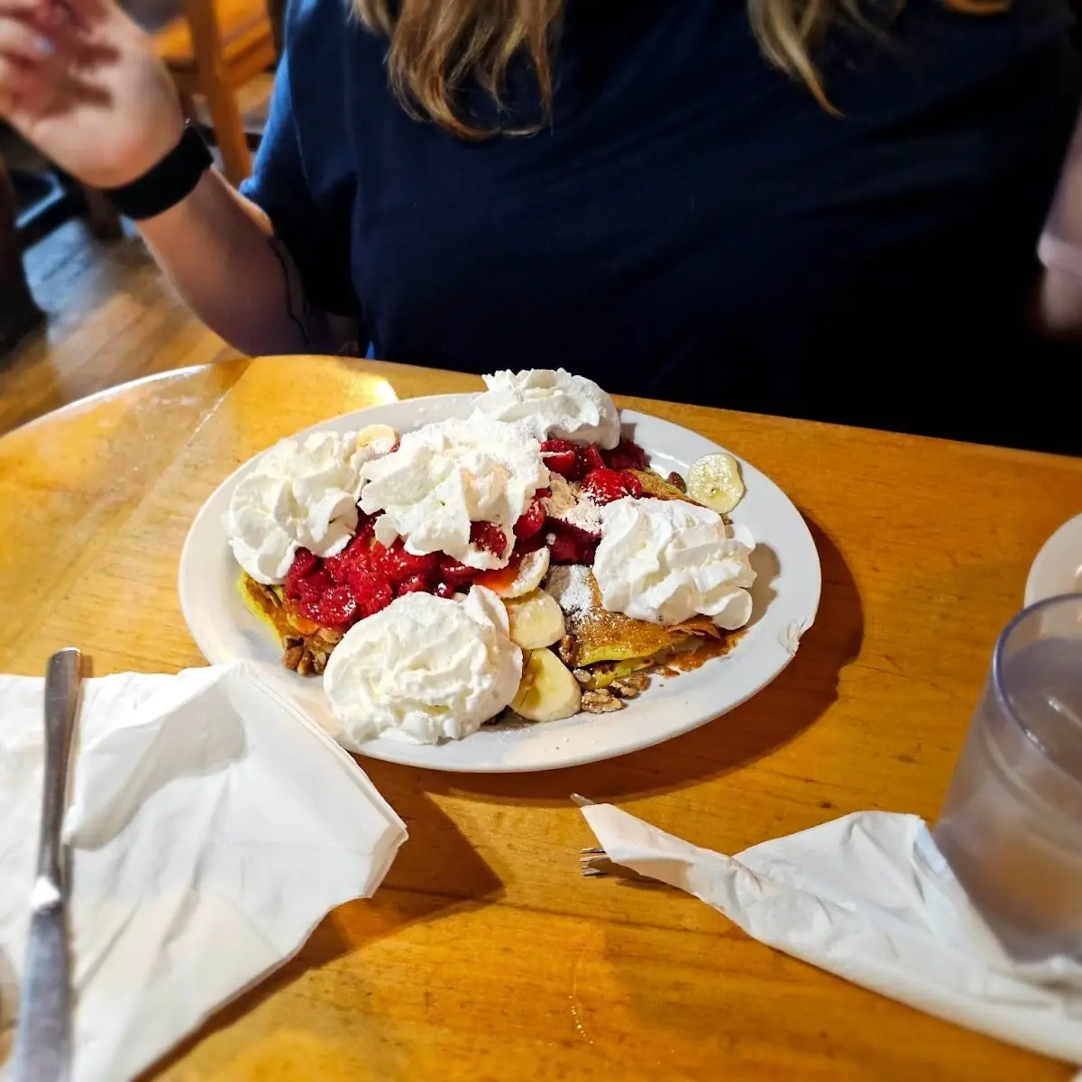 Strawberry Banana Pecan Pancakes