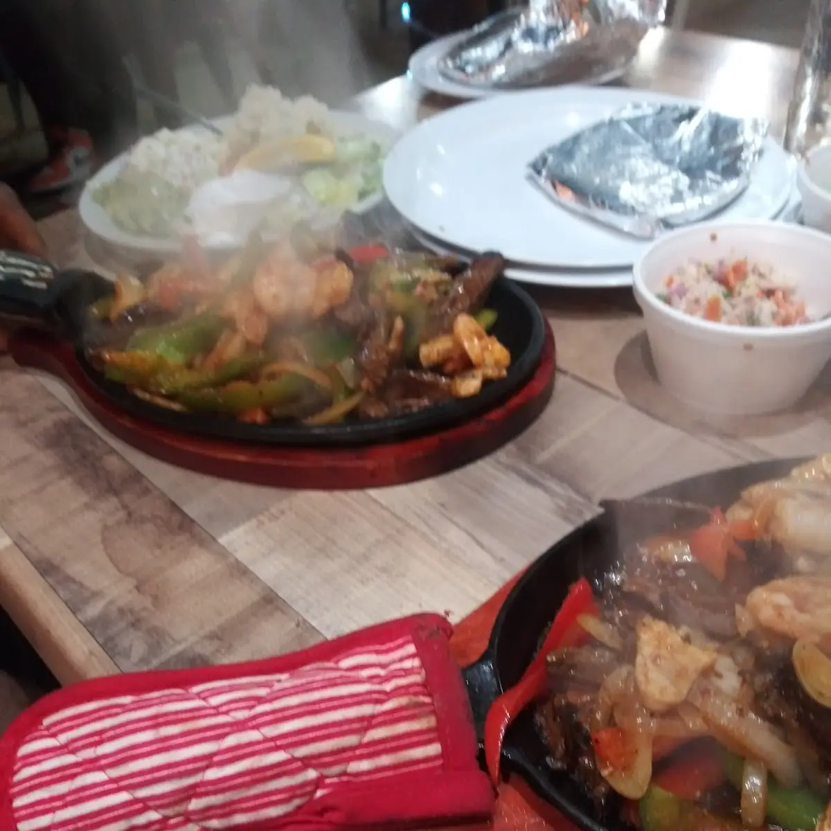 Steak Shrimp Fajitas