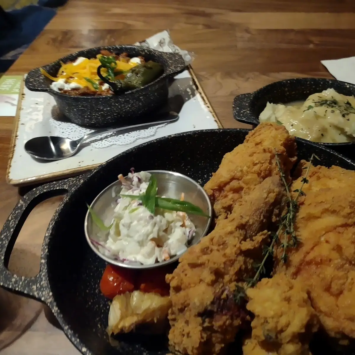 Fried Chicken with Mashed Potatoes