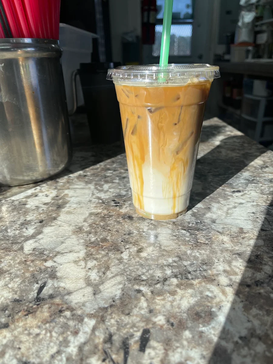 Iced Americano with White Chocolate