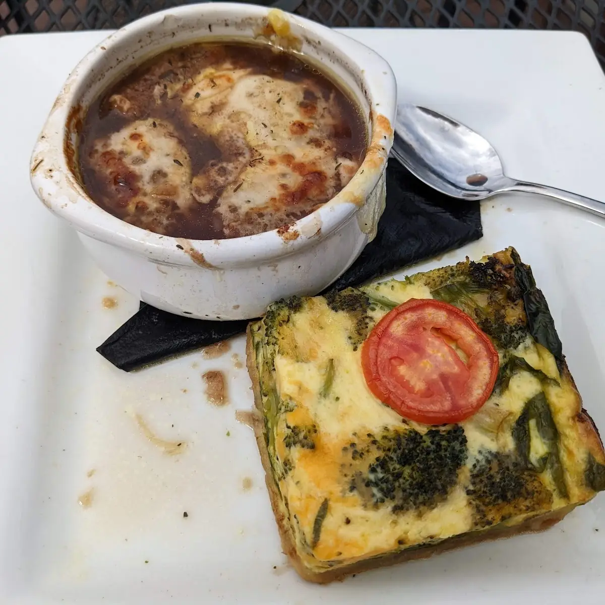 Quiche and Onion Soup