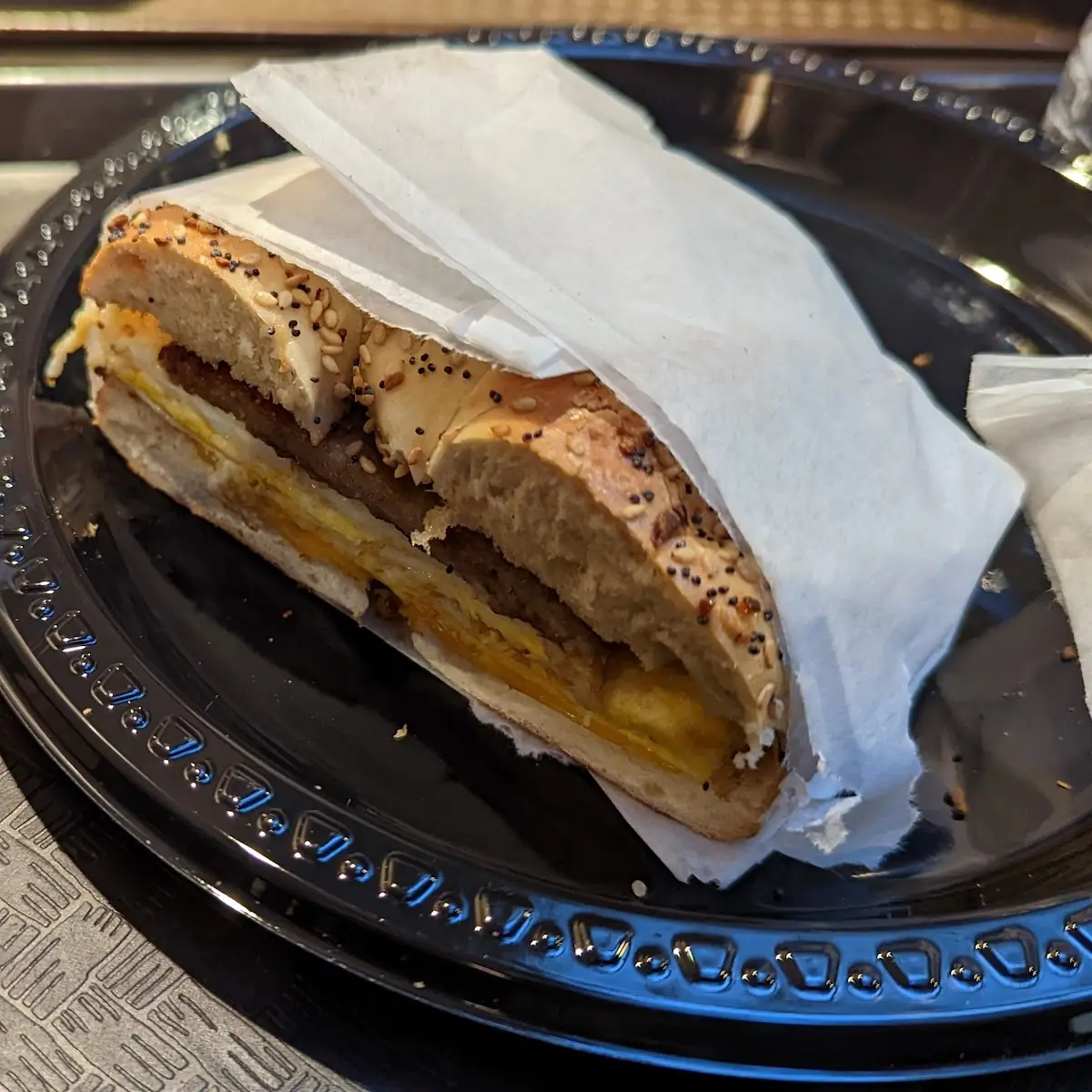 Pork Sausage Egg Cheese Bagels
