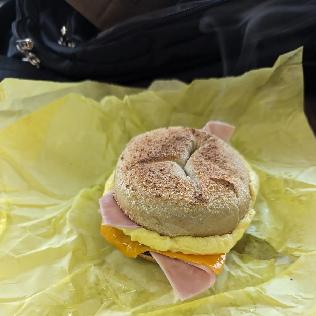 Ham Egg and Cheese Bagel