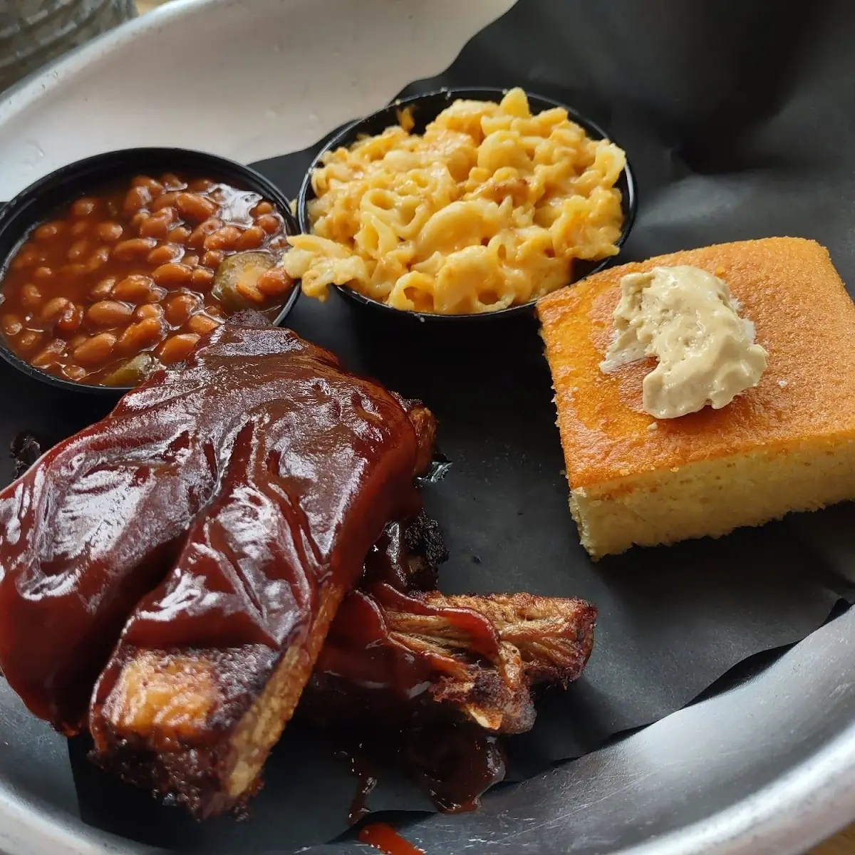 Brisket Burnt Ends Dinner with Two Sides & Cornbread