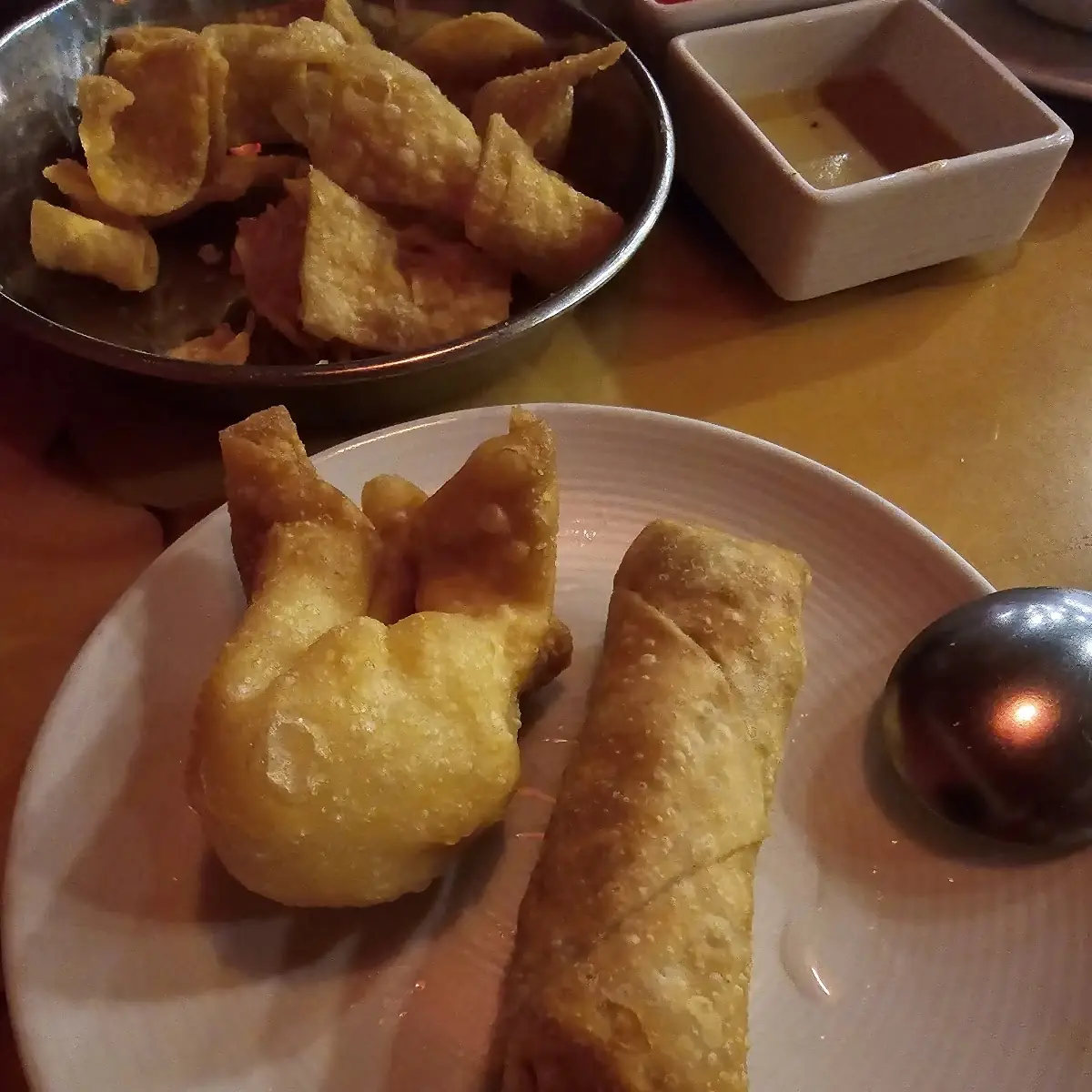 Egg Roll and Crab Rangoon