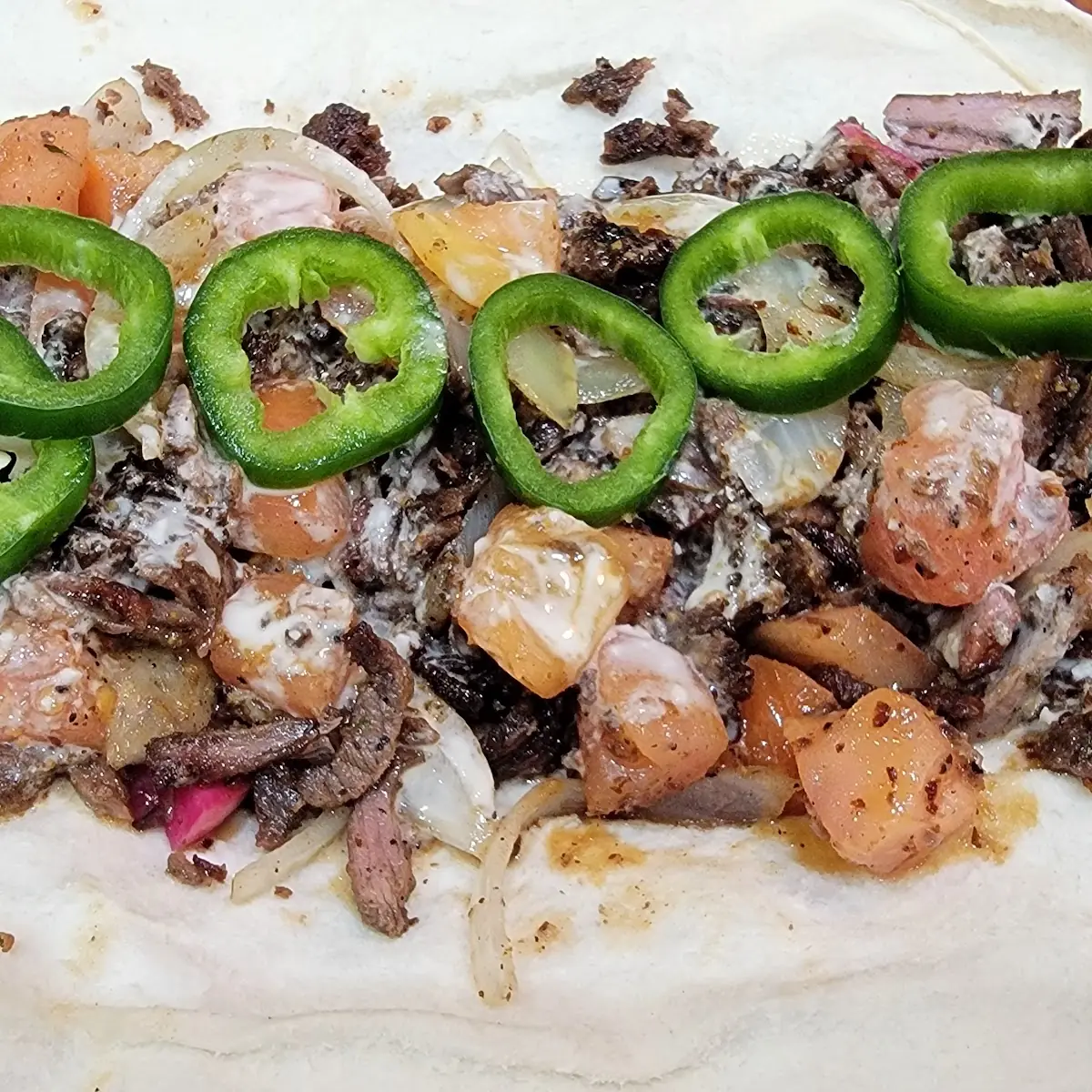 Open Face Shawarma Sandwich