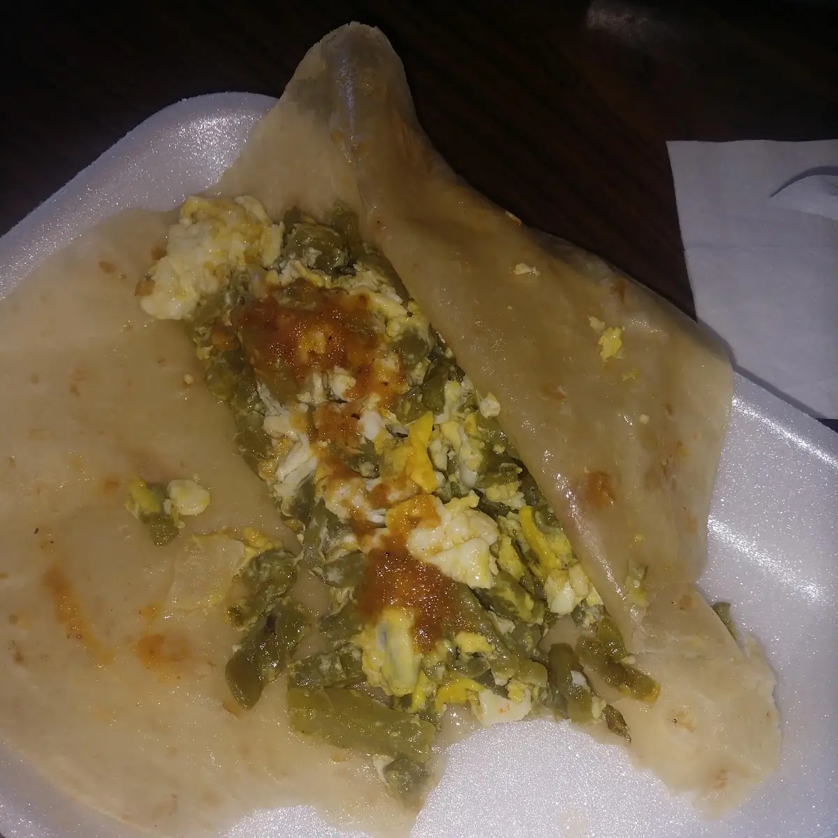 Nopales and Egg Burrito