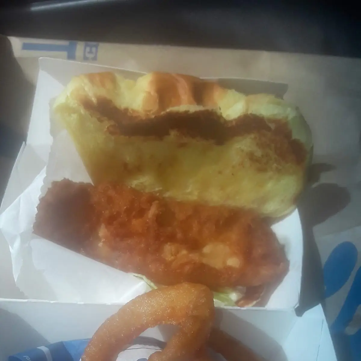 Fish Sandwich Onion Rings Sundae