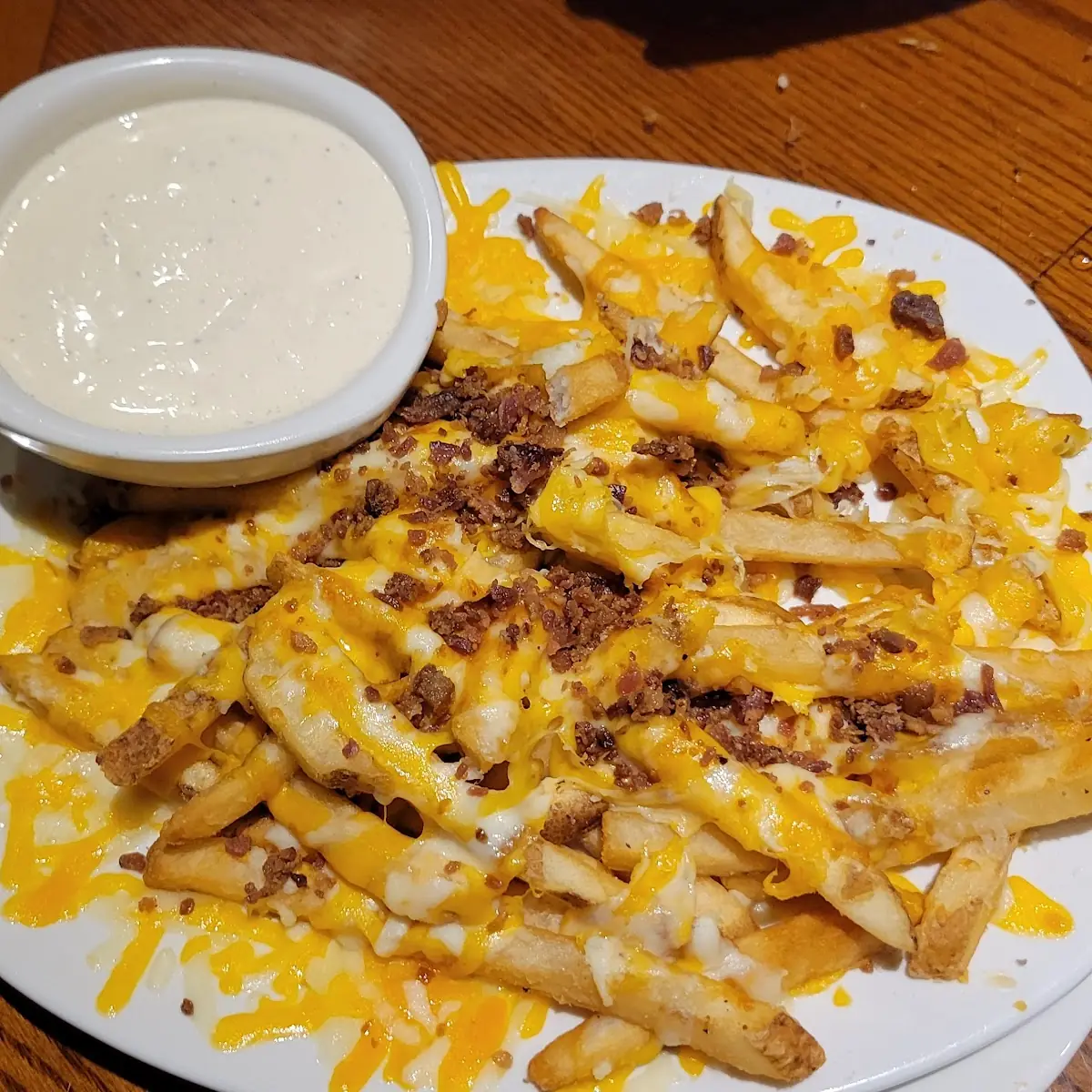 Colby Jack Cheese Bacon Fries with Ranch