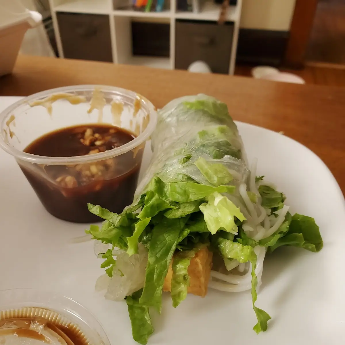Tofu Spring Roll and Peanut Sauce